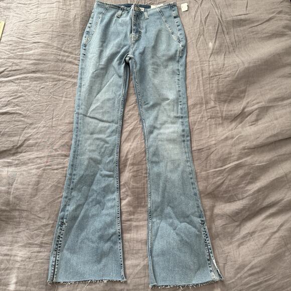 Free People We The Free Jeans Level Up Slit Bootcut Light Blue Wash 29 (28x30) - Picture 12 of 13